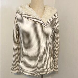 O'Neill Striped Jacket Sherpa lined- Black and White